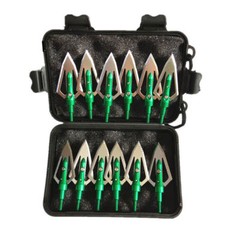 12Pcs Peeling Green Hunting Broadheads 100 Grain 0.9″ Cut Archery Arrowheads Tip