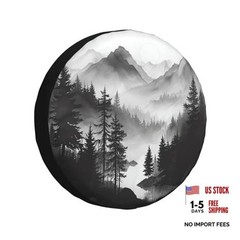 Spare Tire Cover Mountain Lake Tree Landscape Wheel Covers Weatherproof
