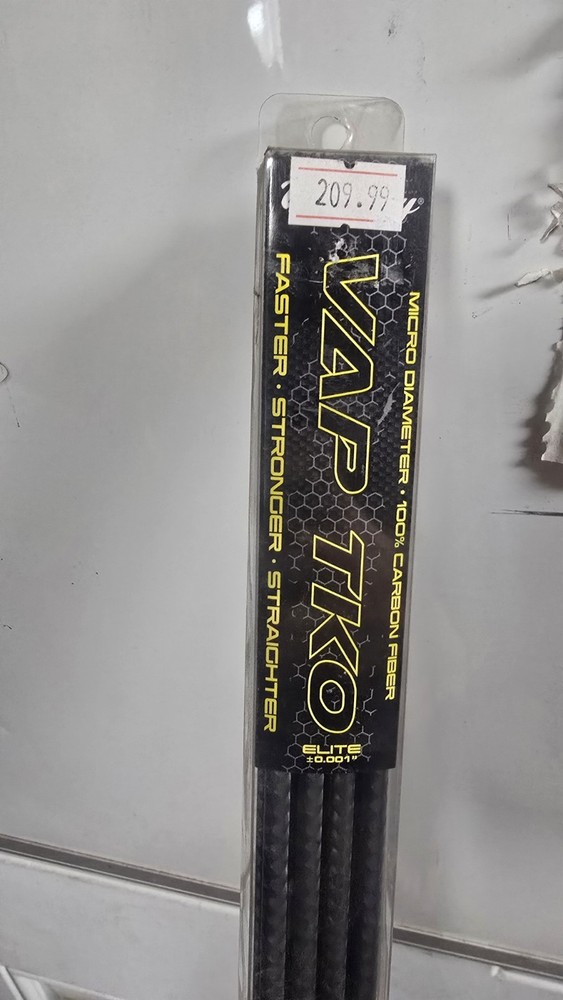 VAP TKO Elite Micro Diameter 100% Carbon Fiber Arrow Shafts Black