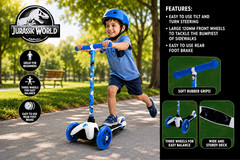 Jurassic 3 Wheel Kids Scooter Tilt to Turn Kick Scooter Wheels Boys Girls Dino