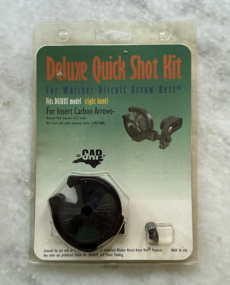 Carolina Archery Products Deluxe Quick Shot Whisker Biscuit Rest RH Black