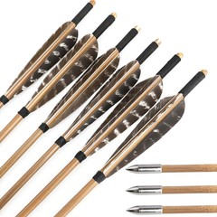 12X Bamboo Arrows Archery Turkey Feather OD8mm Handmade Traditional Bow Hunting