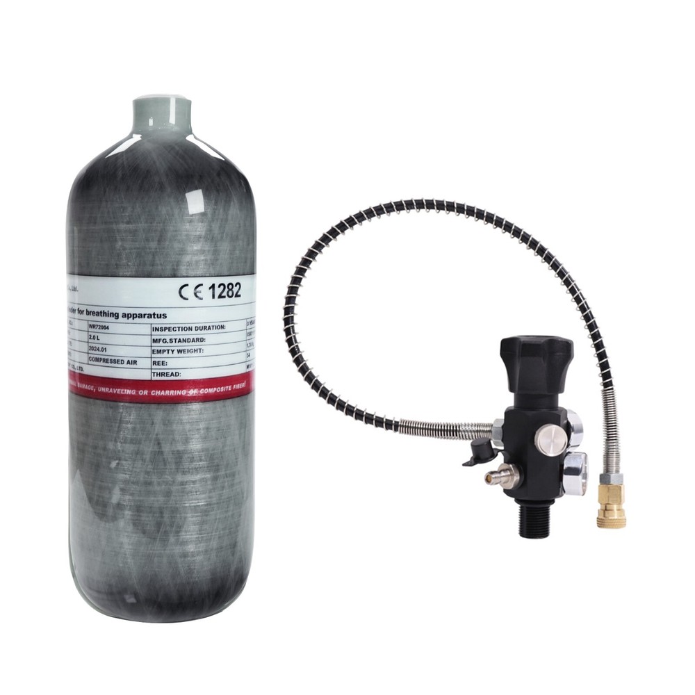 TUXING 300Bar Pcp Air Tank Carbon Fiber HPA Tank 2L with Filling Station M18*1.5