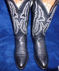 DAN POST MENS BLACK LEATHER BOOTS SIZE 12M DEEP V