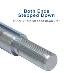 40″ x 1″ Steel Axle Rod, 1″ to 3/4″ Step-Down & 3/4-16 Fine Thread for Go-Karts