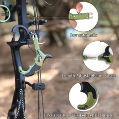 Compound Bow Release Aids Trigger 4 Finger Black/Camo Thumb Arrow Release for Ad