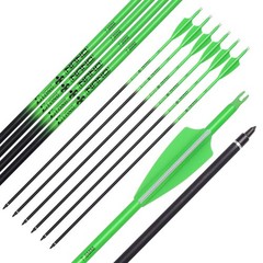 Elong 12PCS 28″ Arrows for Compound Bows,Carbon Hunting Arrows for Archery Sp…