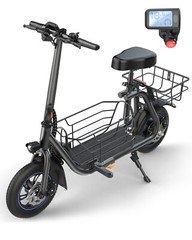 Gyroor C1S Electric Scooter w/ Seat & Carry Basket 21Miles Range For Pet Dog Cat