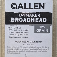 Allen Haymaker 125 Grain Broadheads – 3 Pack – 1 3/16″ Cut Stainless Steel Tip