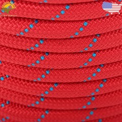 1/2in × 125ft Double Braided Polyester Rope Breaking Strength 8400 Pounds Red
