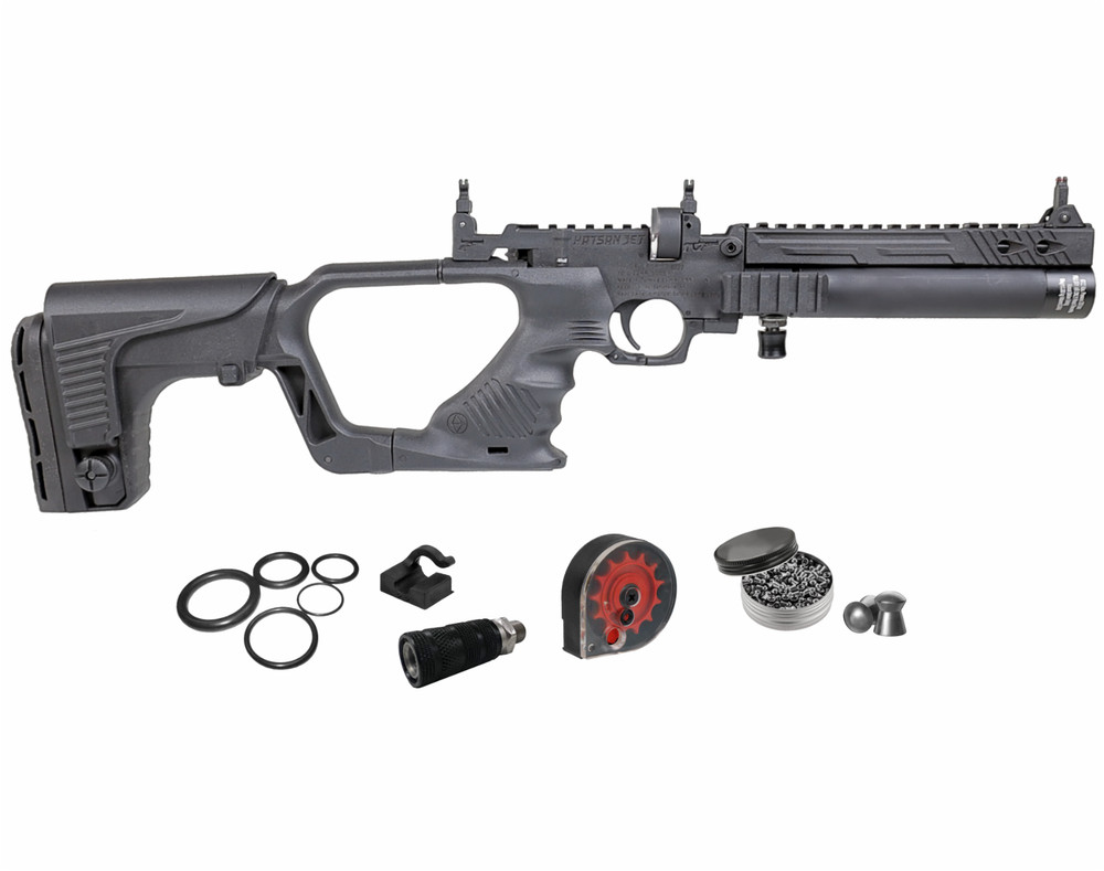 HATSAN Jet I Black .25 cal PCP Air Pistol Converts to Air Rifle with Pellets