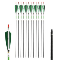 12/24pcs 30″ Carbon Archery Arrows Spine 500 Red Turkey Feather with Quiver Tube