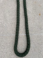 2.25” Large Diameter Cotton Rope Drab Green Soft But Strong About 80’ Slight Use