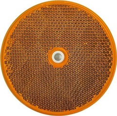 Class A 3-3/16″ Round Reflector with Center Mounting Hole – 2 Pack 10 Amber