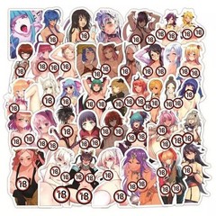 50pcs Sexy Anime Girls Hentai Stickers – Diy Graffiti Decals for Phone, Laptop🔥