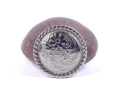 1-1/2″ SET 6 WESTERN SADDLE BLING SILVER ENGRAVED FLORAL BIG DIY LEATHER CONCHOS