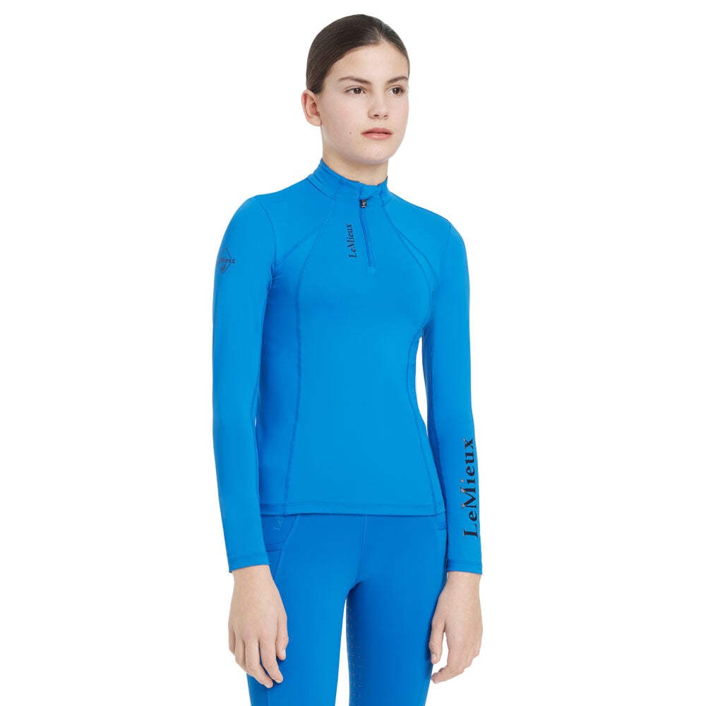 IT06805 LeMieux Young Rider Classique Base Layer Long Sleeve Shirt Benetton Blue