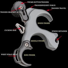 Adjustable 3 Finger Thumb Release Aids Archery Recurve Compound Bow Shot Target