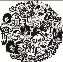 25 Piece Mix Lot 2” Rockstar Stickers Music Classic Rock FREE SHIPPING
