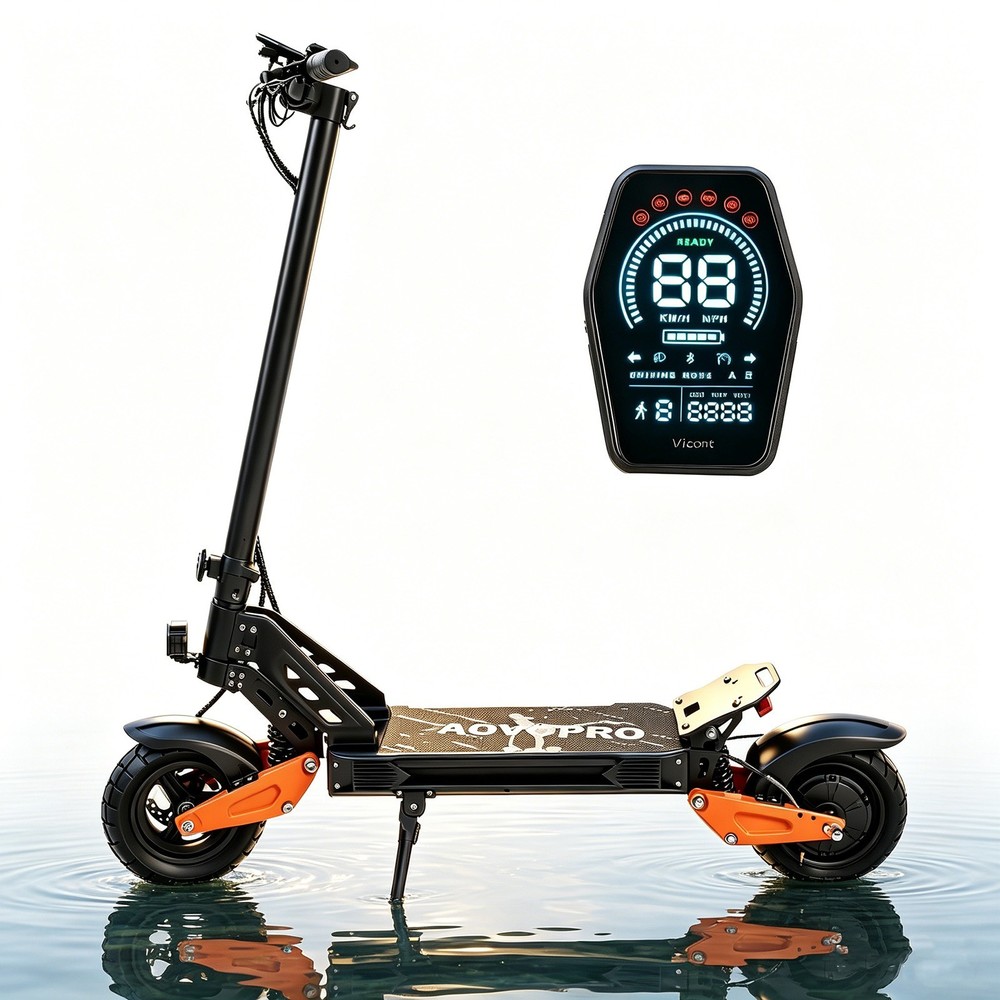 AOVOPRO 800W Electric Scooter, Max 30 Miles Long Range with Dual Suspension