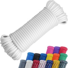SMART&CASUAL 100 ft 1/4″ Nylon Poly Rope Strong 1/4″ x 100', White