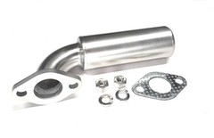 Low Profile Short SS Exhaust Muffler | Fits Predator 3HP 79cc Harbor Freight Min