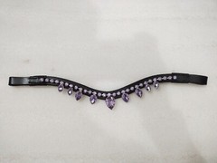 Antique Light Purple Crystal Leather Bridle Browband All Size & Color Available
