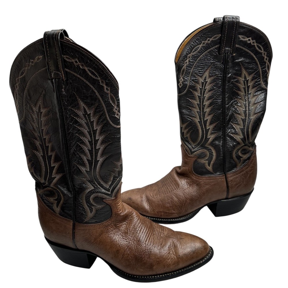 Tony Lama Men’s Brown Leather Cowboy Western Boots Size 8.5 D Style 6703 VTG