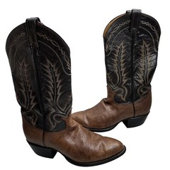 Tony Lama Men’s Brown Leather Cowboy Western Boots Size 8.5 D Style 6703 VTG