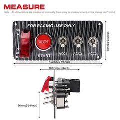 Jeemiter 12V 30A Ignition Switch Panel Kit – 5-in-1 Engine Start Push Button