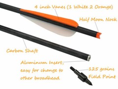 20 inch Archery Crossbow Carbon Arrows Bolts Targeting Hunting Shooting 6/12pcs