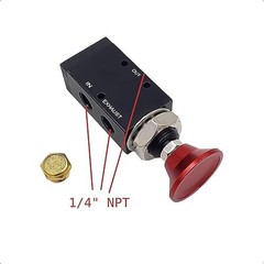 3-Way Three-Way Push/Pull Manual Tailgate Air Valve (Air Valve, W/Knob, Push