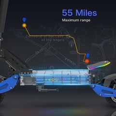 APP NFC 5000W Adults Electric Scooter 50MPH 55Miles + Seat/Steering Damper Parts