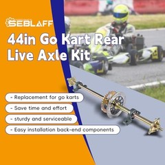 44in/1120mm Quad Go Kart Rear Live Axle Kit Sprocket Brake Wheel Hub