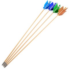 32″ Archery Flu-Flu Arrow 8.5mm Traditional Wooden 4 Turkey Feather Longbow Hunt