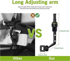 Rearview Mirror Phone Holder 360° Rotatable Retractable Car Mount