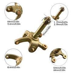 Front Foot Hydraulic Disc Brake Caliper + 3 Stud Spindle Hub ATV Go Kart Golf