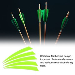 50 Pack Arrows Vanes 5 Inch Arrow Feather Right Wing Fluorescent Green for DIY