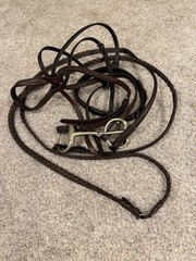 Vintage Crosby England Leather Horse Bridle Snaffle Bit Braided Reins Simco
