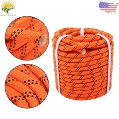 1/2in × 120ft Double Braided Polyester Rope Breaking 5174 Pounds Orange Black