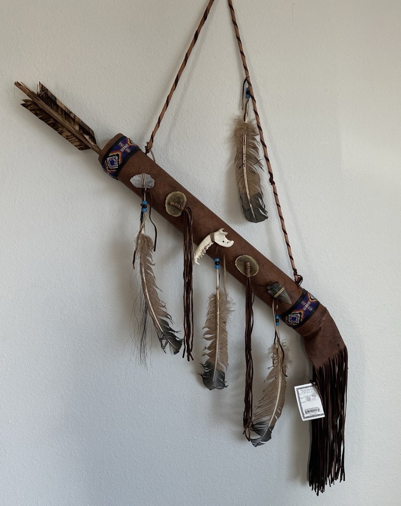 Deerskin Quiver Feathers Fringe and Arrows By Nora Long Navajo
