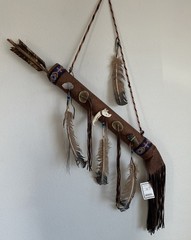 Deerskin Quiver Feathers Fringe and Arrows By Nora Long Navajo
