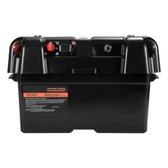 Group 24/ 27 Trolling Motor Battery Box, 12V/ 24V Marine Case with Straps