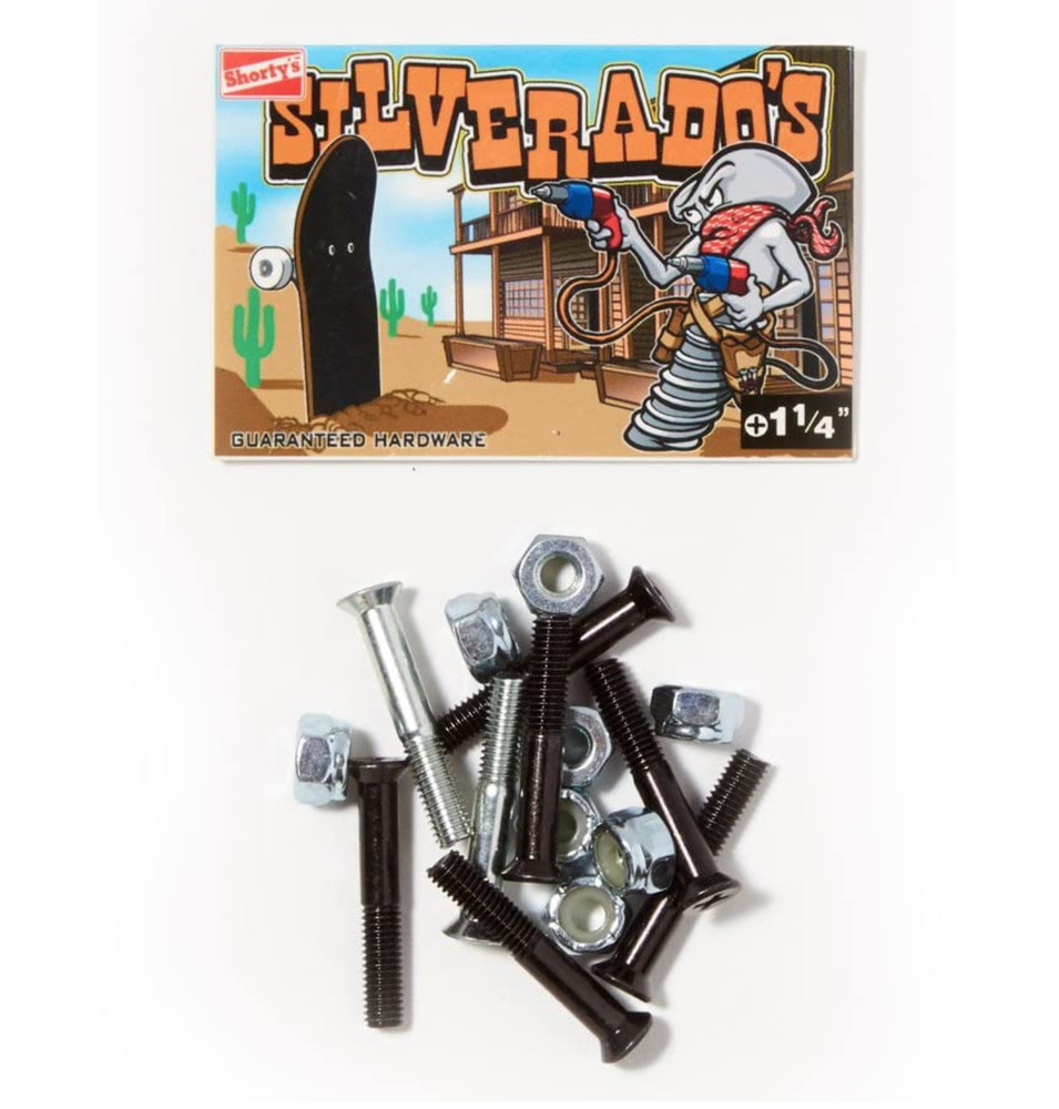 Shorty’s Skateboard Hardware, 1 1/4 inch Silverados Phillip Head Hardware
