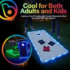 Brightz – TossBrightz Cornhole LED Light, Bean Bag Game Board Lighting Kit, Gold