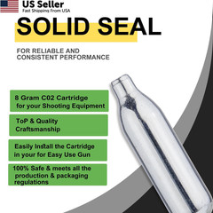 KONG MING CAR 8 Gram / 12 CO2 Cartridges, Non-Threaded,High-Grade silver