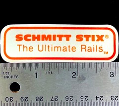 Vtg 1980s Schmitt Stix Skateboards The Ultimate Rails Sticker In DayGlow Orange￼