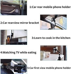 Rearview Mirror Phone Holder 360° Rotatable Retractable Car Mount