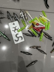 Broadhead Archery Arrowhead Blades LOT Adapters Tackle Box