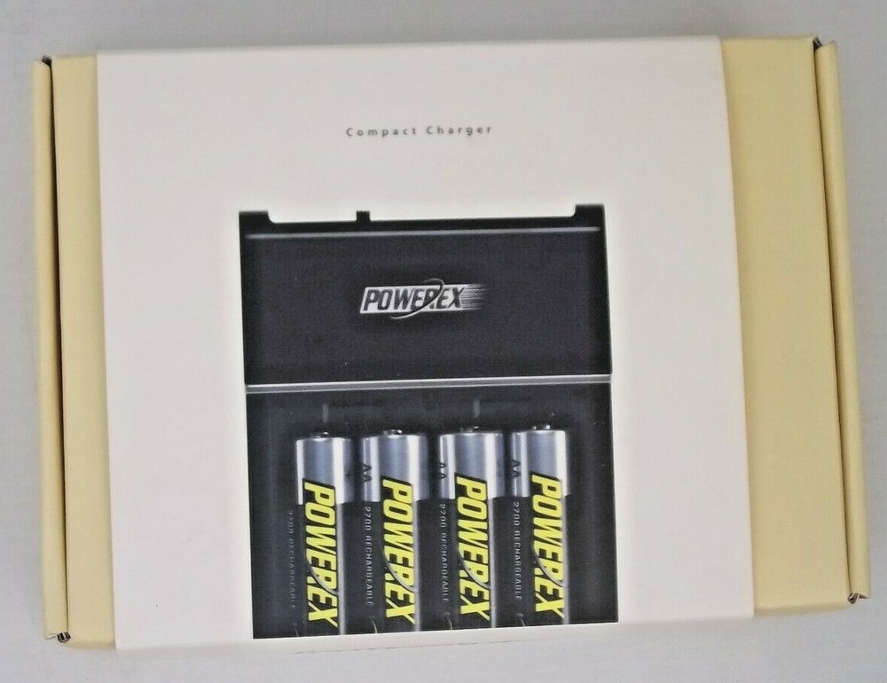 POWEREX AA battery and charger combo with 4 x 1.2V NiMH batteries